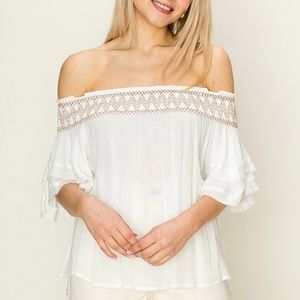 🌟Camille bohemian off the shoulder top